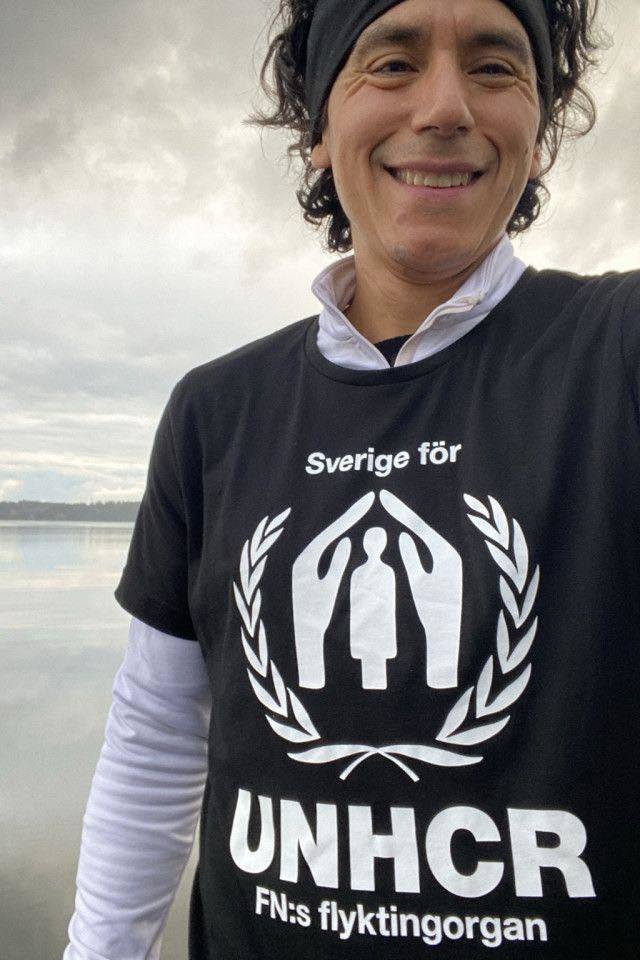 Andreas Mathson löper för människor på flykt.