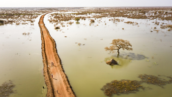översvämning i Sydsudan.