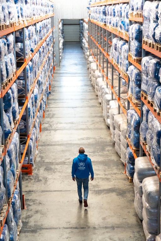 UNHCR:s nödhjälps lager.
