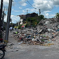 Förstörda byggnader efter jordbävningen i Colombia 2026. Foto: UNHCR/Ismael Montealegre