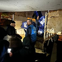 Hjälparbetare i Libanon.