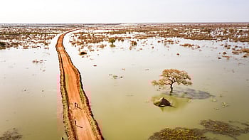 översvämning i Sydsudan.