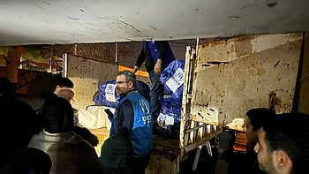 Hjälparbetare i Libanon.