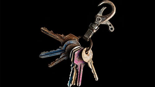 En nyckelknippa.