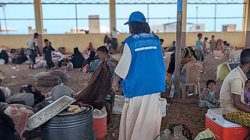 UNHCR-medarbetare på plats i Jemen.
