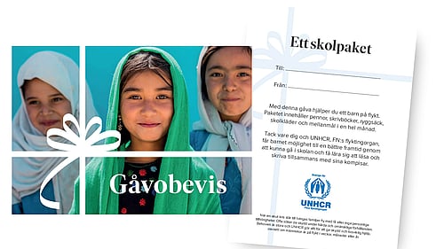 Bild av tryckt gåvobevis.