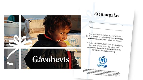 Bild av tryckt gåvobevis.