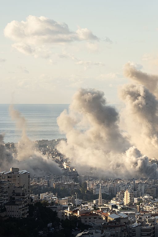 Hjälparbetare i Libanon.