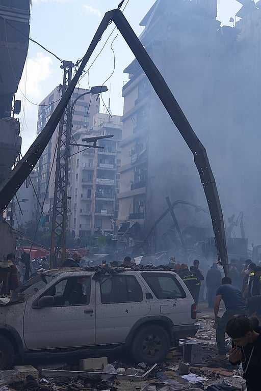 Förstörelse i Libanon.