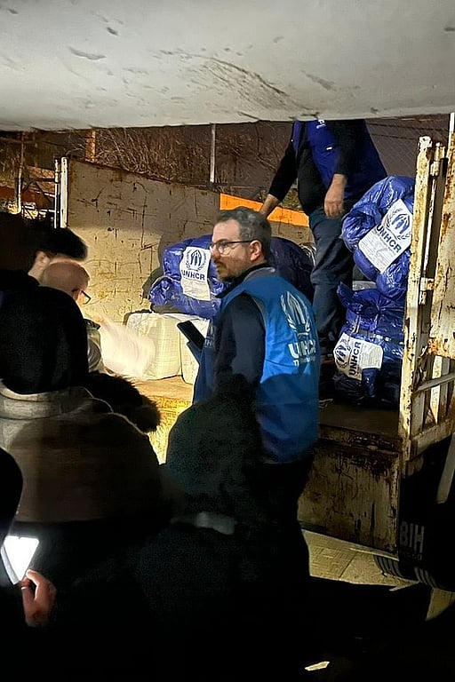 Hjälparbetare i Libanon.