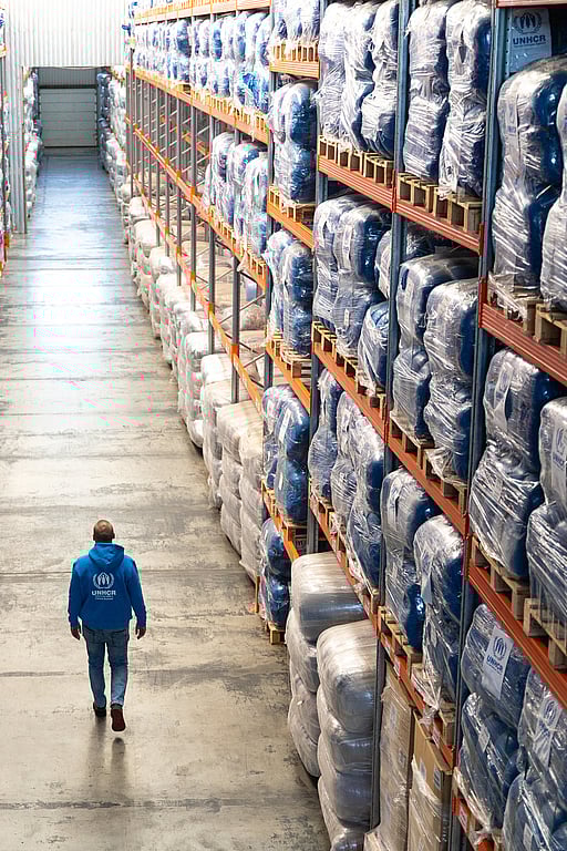 UNHCR:s nödhjälps lager.