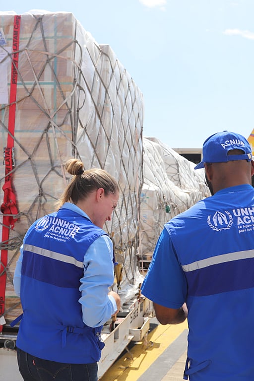 UNHCR tar emot 20 ton nödhjälp i Venezuela. Foto: UNHCR/Andrea Sarabia