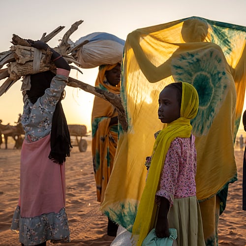 på flykt från sudan