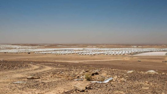 I Azraq-lägret i Jordanien bor tusentals syriska flyktingar. 