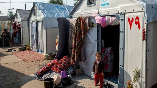 Nödbostaden används i Irak där 4000 barn, kvinnor och män på flykt från våld har fått ett tryggare boende. 