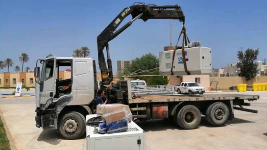 UNHCR har skickat två kraftfulla generatorer till sjukhus i Misrata för att hindra spridning av covid-19.