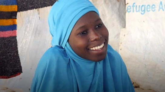 Falmata är bara 12 år och har tvingats fly från Boko Haram i Nigeria fyra gånger.