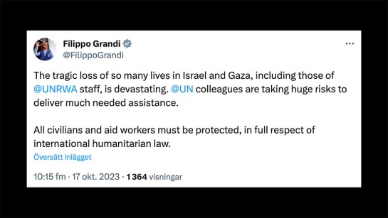 UNHCR:s chef Filippo Grandi om krisen i Gaza.