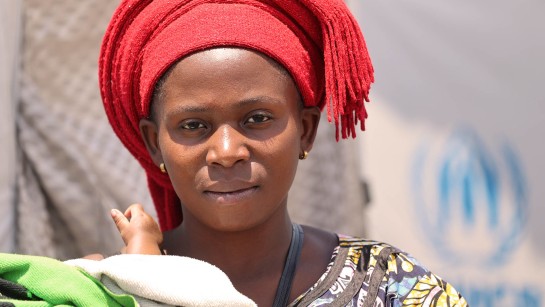 32-åriga fyrabarnsmamman Jolie är på flykt undan våldet i DR Kongo